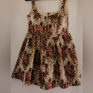 Vici Floral Fit-and-Flare Tapestry Dress